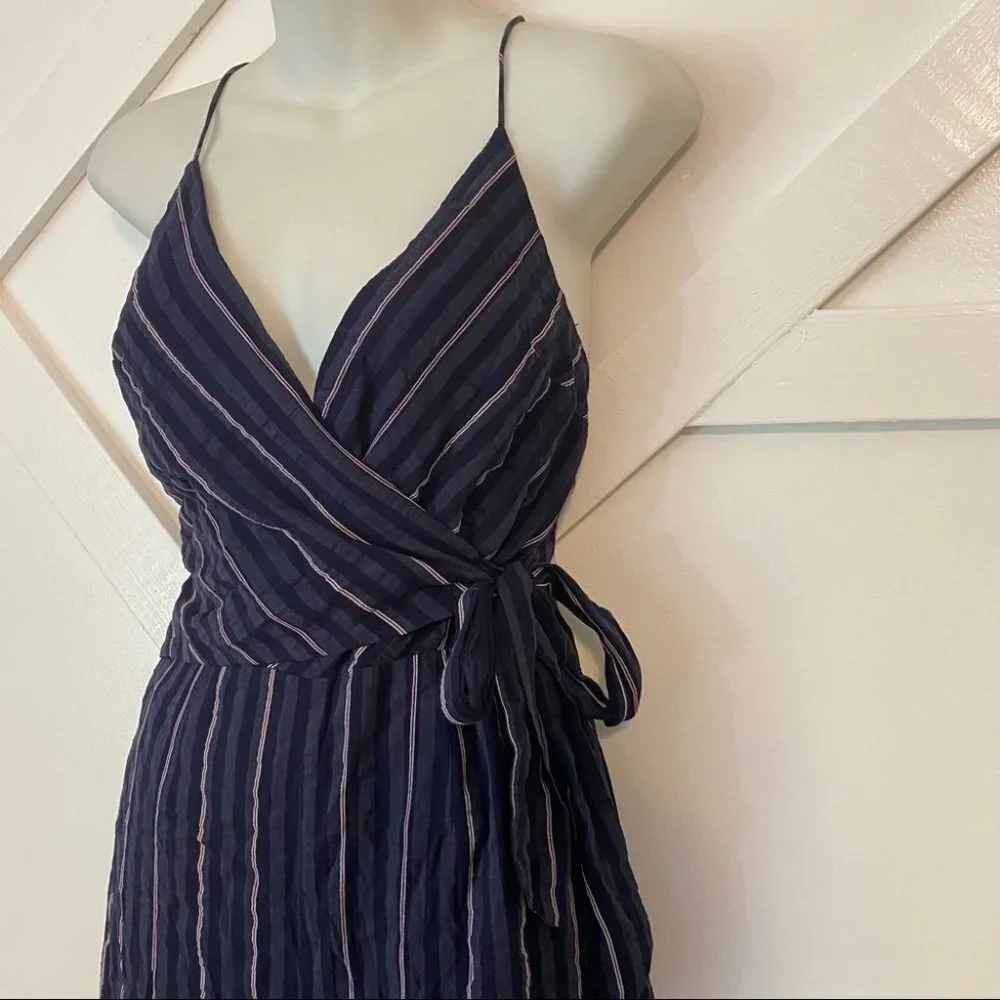 The Fifth Label Striped Wide Leg Wrap Jumpsuit S
